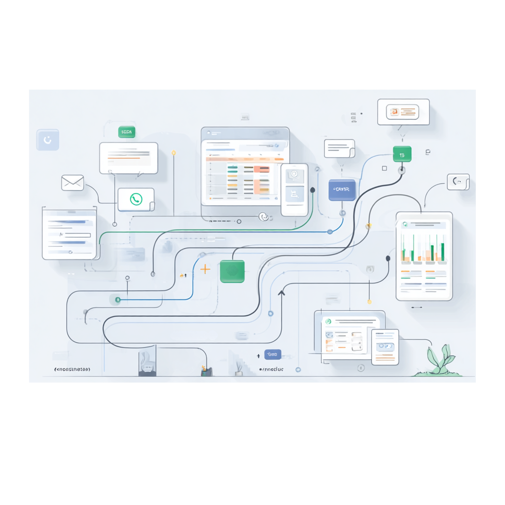 Diagrama de flujo mostrando la complejidad de un CRM tradicional