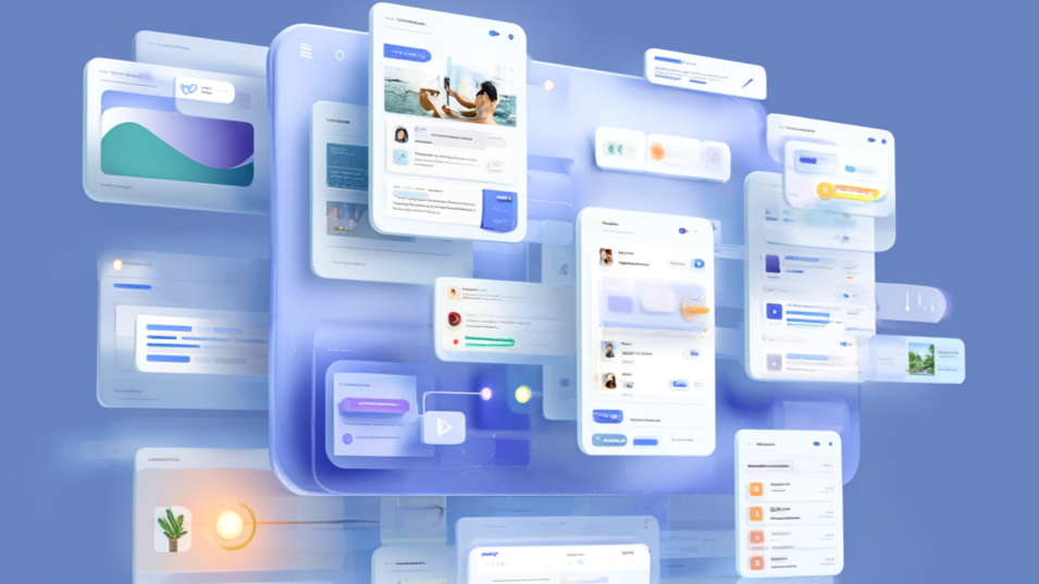 Interfaz moderna de CRM Pasivo con diseño glassmorphism